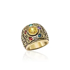 Fashion Geometric Unisex Alloy Ring With Artificial Gemstones Featuring Electroplated Design, Ideal For Travel