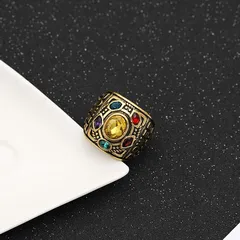 Fashion Geometric Unisex Alloy Ring With Artificial Gemstones Featuring Electroplated Design, Ideal For Travel 2