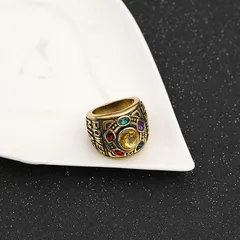 Fashion Geometric Unisex Alloy Ring With Artificial Gemstones Featuring Electroplated Design, Ideal For Travel 3