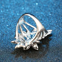 Fashion Bright Color Women's Ring Elegant Design High-end Store Source Handmade Alloy Crown Pattern Jewelry Accessory Rhinestone Glass 5