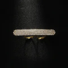 New Geometric Rhinestone Ring  Personality Diamond Double Finger Adjustable Shine Ring Ring Ring Ladies Ring 3