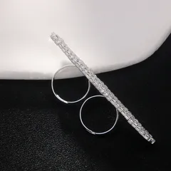 New Geometric Rhinestone Ring  Personality Diamond Double Finger Adjustable Shine Ring Ring Ring Ladies Ring 4