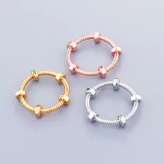 New  Wind Nut Personality Bracelet Ring For Men And Women Couples Pla Ring Finger Ring Copper Gold Plated Internet Celebrity  Hair 2