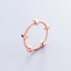 New  Wind Nut Personality Bracelet Ring For Men And Women Couples Pla Ring Finger Ring Copper Gold Plated Internet Celebrity  Hair 4