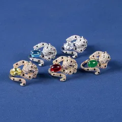New Jewelry Open Ring Commuter Gem Leopard Ring Accessory Simple Style Diamond Crafted Female Gender