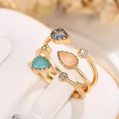 New  Ladies Rings Fashionable Geometric Pattern Alloy Simple Exaggerated Personality Ring For Women 2