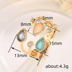 New  Ladies Rings Fashionable Geometric Pattern Alloy Simple Exaggerated Personality Ring For Women 3