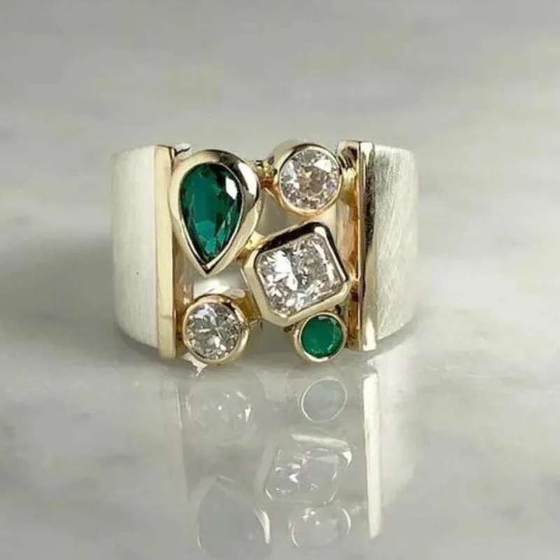New  Oversized Minimalist Ring For Women Fashionable Geometric Pattern Alloy Ring Stylish OL Style 5