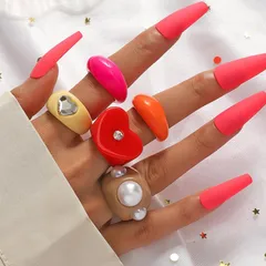 New Suit Resin Ring Exaggerated Sweet Style Candy Color New Design Fashion Niche Resin Ring 4
