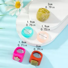 New Suit Resin Ring Exaggerated Sweet Style Candy Color New Design Fashion Niche Resin Ring 5
