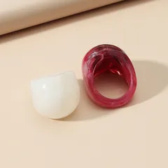 Retro Geometric White Acrylic Unisex Ring With No Inlaid Design 3