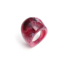 Retro Geometric White Acrylic Unisex Ring With No Inlaid Design 5