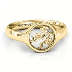 Nordic Style Adjustable Landscape Ring For Women In Gold Featuring Electroplated Zinc Alloy Mountain Design