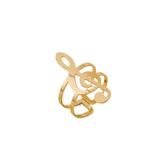 For Notes Open Rings In Golden Metal, Elegant And Stylish Jewelry Accessory 5