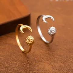 Novelty Irregular Open Ring For Women In Titanium Steel With Electroplated Gold Plating 4