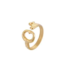 Novelty Irregular Open Ring For Women In Titanium Steel With Electroplated Gold Plating 5