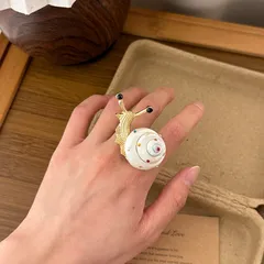 Ocean Pattern Freshwater Pearl Ring In Green, Bohemian Style For Spring 4