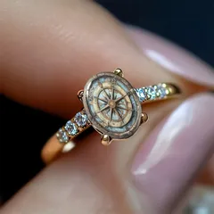 Ocean Pattern Gold Alloy Ring For Women With Zircon Inlay, Elegant And Stylish Jewelry 2