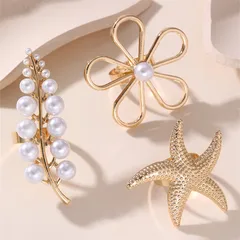 Ocean Pattern Metal Ring For Women In Marine Style, Perfect For Summer Wear 2