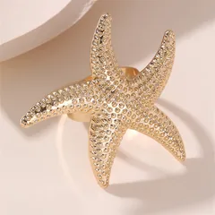 Ocean Pattern Metal Ring For Women In Marine Style, Perfect For Summer Wear 3