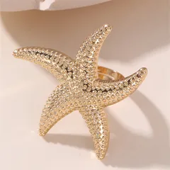 Ocean Pattern Metal Ring For Women In Marine Style, Perfect For Summer Wear 4
