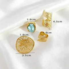 Ocean Ring For Unisex Featuring Electroplated Alloy With Handmade Craft And Artificial Gemstones Inlay 5