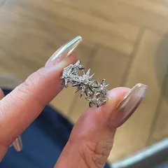 Starburst Open Ring For Women In Copper With Silver Finish