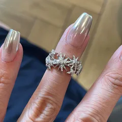Starburst Open Ring For Women In Copper With Silver Finish 2