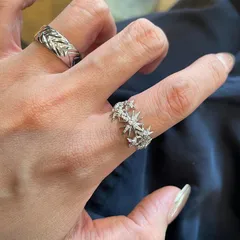 Starburst Open Ring For Women In Copper With Silver Finish 3