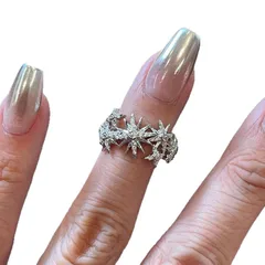 Starburst Open Ring For Women In Copper With Silver Finish 5