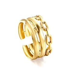 Open Rings For Women In Metal With 18K Real Gold Electroplated Finish, Available In Gold 5