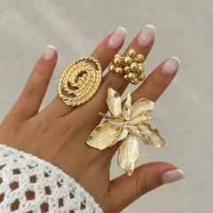 Original Design Simple Style Classic Style U Shape Solid Color Alloy Plating Women's Rings