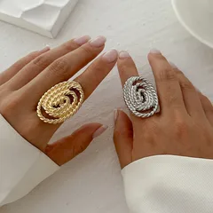 Original Design Simple Style Classic Style U Shape Solid Color Alloy Plating Women's Rings 2