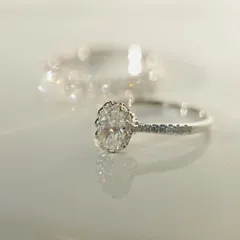 Oval Adjustable Ring For Women In Copper With 18K Real Gold Plated Electroplated Finish Featuring Moissanite Inlay 3