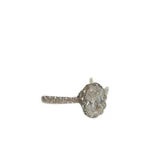 Oval Adjustable Ring For Women In Copper With 18K Real Gold Plated Electroplated Finish Featuring Moissanite Inlay 5