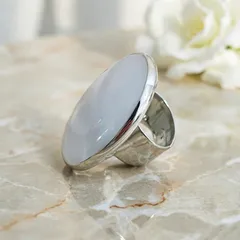 Oval Agate Open Ring For Women Featuring Waterproof Non Tarnish Craftsmanship 2