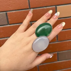 Oval Agate Open Ring For Women Featuring Waterproof Non Tarnish Craftsmanship 5