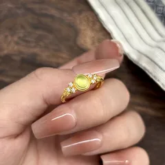 Oval Open Ring For Women In Electroplated Copper With Zircon Inlay, Perfect For Spring 2