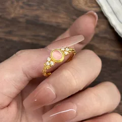 Oval Open Ring For Women In Electroplated Copper With Zircon Inlay, Perfect For Spring 4