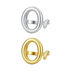 Oval Open Ring For Unisex In Silver Copper Featuring Electroplated Finish 5