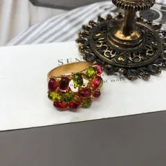 Oval Ring For Adults Made Of Alloy With 18K Real Gold Plated Coating 0.01µm Featuring Resin Inlay 3