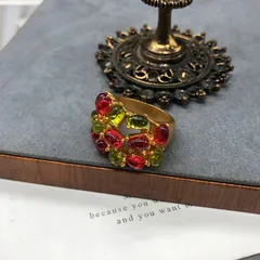 Oval Ring For Adults Made Of Alloy With 18K Real Gold Plated Coating 0.01µm Featuring Resin Inlay 5