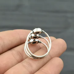 Oval Zinc Alloy Ring For Women Featuring Dyed Black Agate Inlay With Electroplated Finish 2