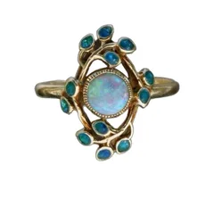 Ozark Luxury Emerald Diamond Leaf Ring Simple Ins Style Party Finger Ring Zinc Alloy Unisex Leaf Pattern Jewelry Accessory 2