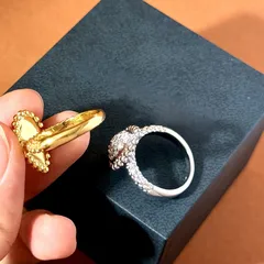 Paisley Ring For Women In Brass With 24K Real Gold Plated Coating 0.03µm-0.05µm Featuring Zircon Inlay 5
