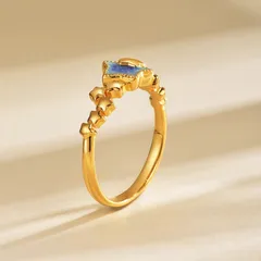 Pentagram Enamel Ring For Women In Gold, Electroplated Copper With Durable Finish 2