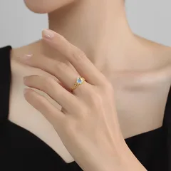 Pentagram Enamel Ring For Women In Gold, Electroplated Copper With Durable Finish 4