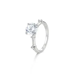 XUPING Platinum Plated Flowers Ring For Women With Zirconia Inlay, 1 Piece, Featuring 0.01µm Coating Thickness 5