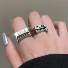 Punk Streetwear Letter Alloy Unisex Open Rings