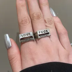 Punk Streetwear Letter Alloy Unisex Open Rings 3